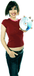 Woman holding an optical disc